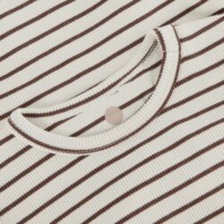 Enfant rib romper met lange mouw gestreept chestnut