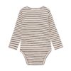Enfant rib romper met lange mouw gestreept chestnut