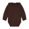 Enfant romper met lange mouw en kraag deep mahogany