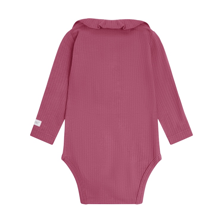 Fixoni romper met lange mouw en kraag rib crushed berry