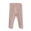 Wheat legging Agi pale lilac flowers 100% merinowol