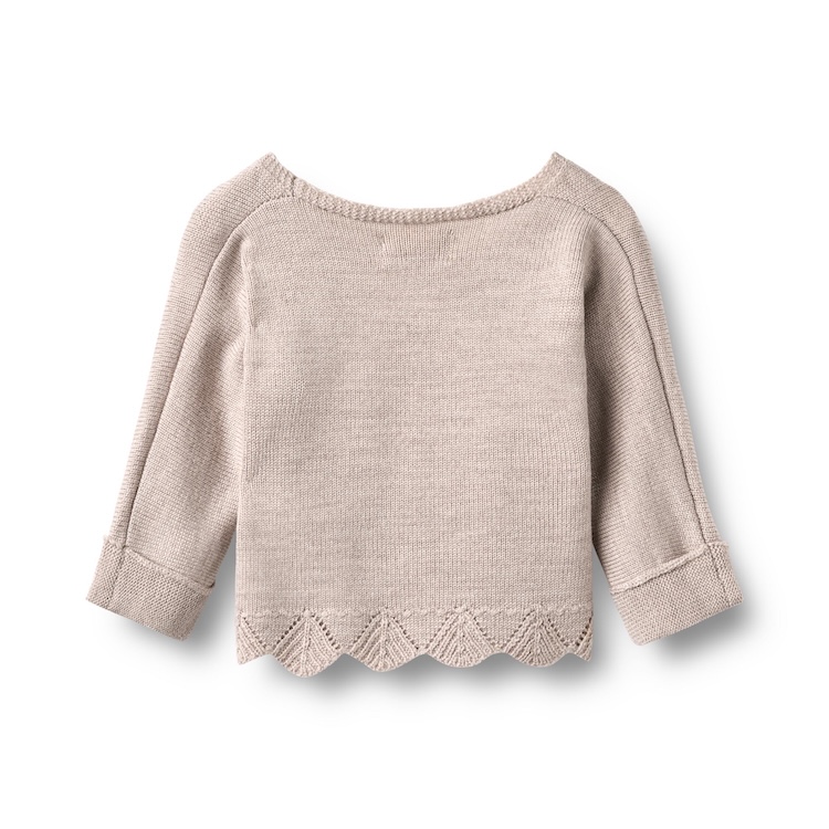 Wheat overslagvestje Cleo Lace pale lilac 100% merinowol