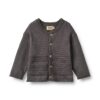 Wheat vest gebreid gunnar dark charcoal