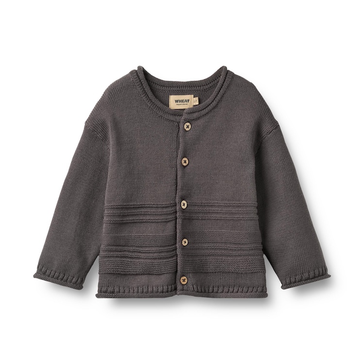 Wheat vest gebreid gunnar dark charcoal