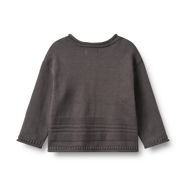 Wheat vest gebreid gunnar dark charcoal