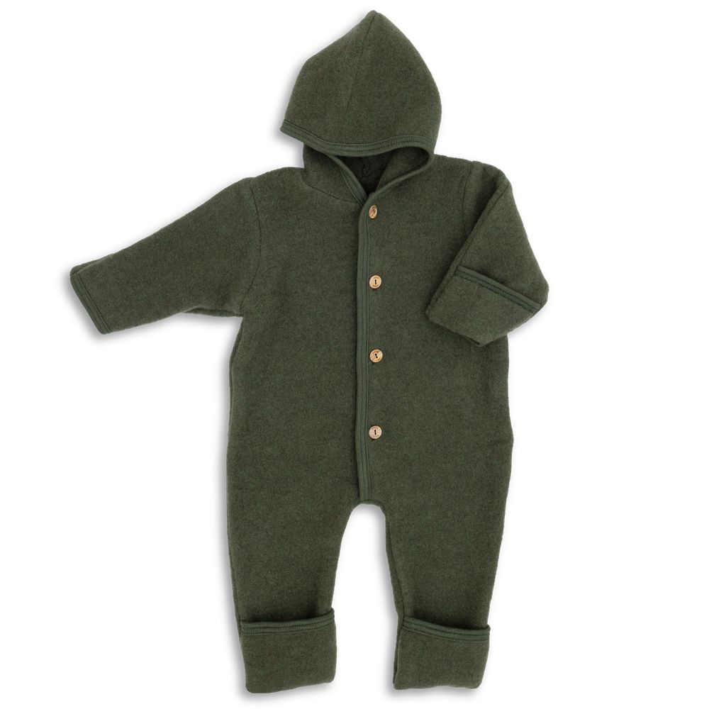Engel natur overall wol wolfleece schilf melange groen