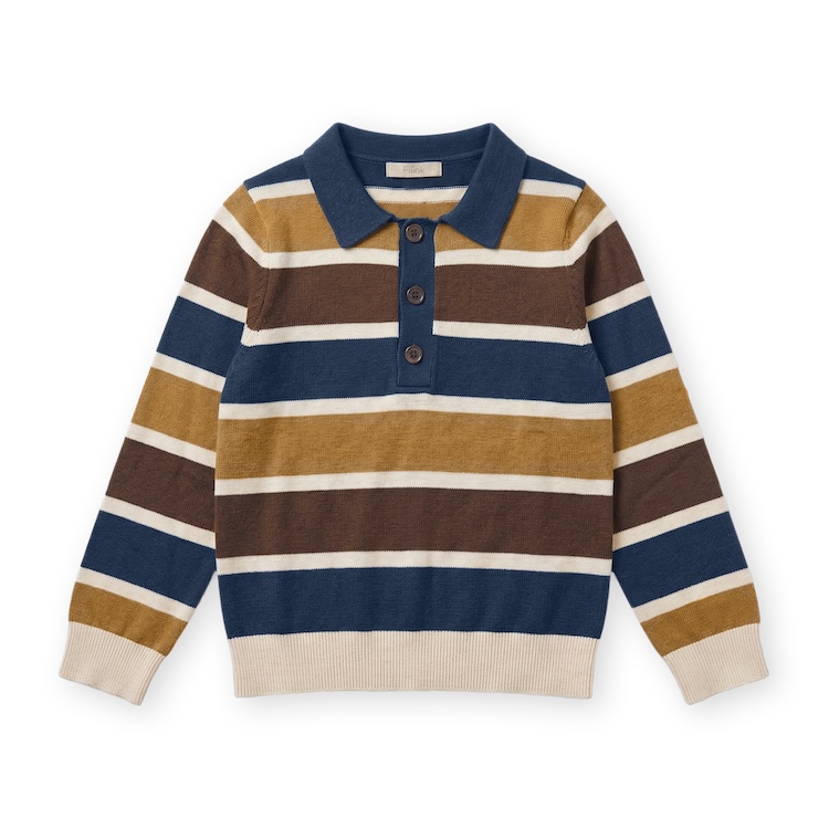 Fliink longsleeve polo Benny insignia multi stripe