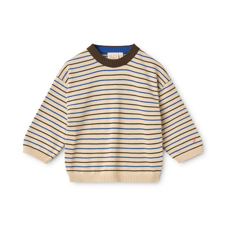 Floss trui Storm cream mosswood stripe
