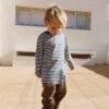 Gray Label longsleeve Blue gray - Cream gestreept