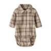 Lil' Atelier polo romper longsleeve Renrik white pepper