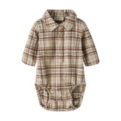 Lil' Atelier polo romper longsleeve Renrik white pepper