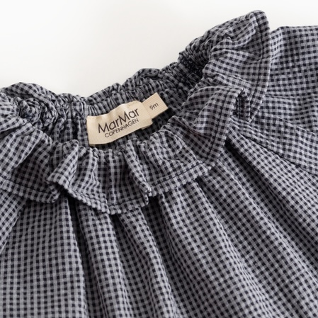 MarMar Copenhagen jurk dawson frill pigeon blue check